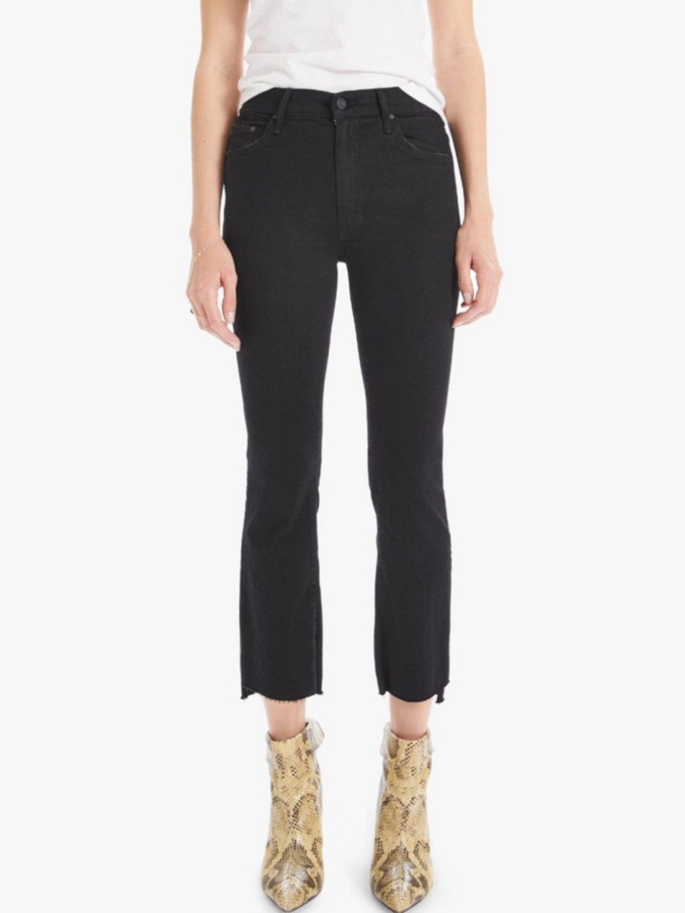 Mother the insider crop step fray size 27